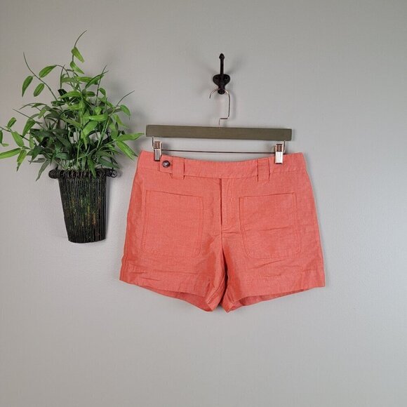 Anthropologie 6 Linen Blend Patch Pocket Midi Shorts Daughters of the Liberation - Picture 1 of 11